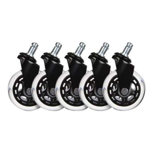 L33T 3" Casters for gaming chairs (Black) Univ., 5 pcs