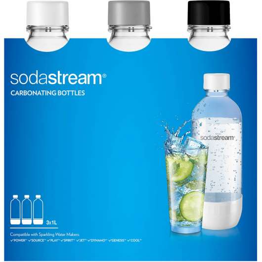 SodaStream TRIO PET-flaskor 3x1lit